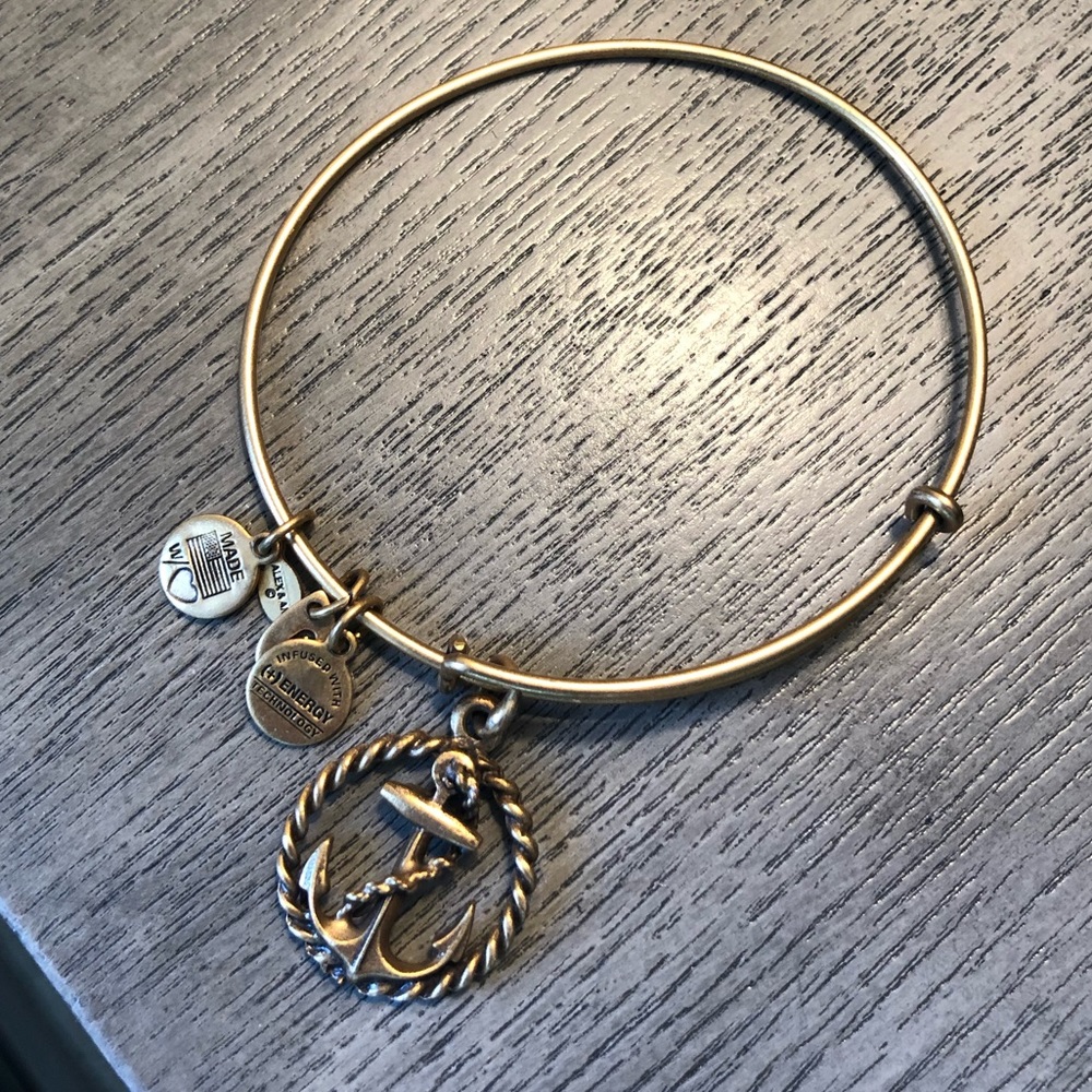 Alex and Ani anchor bracelet in gold